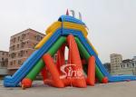 China extreme giant adults hippo inflatable slide with pool ended for sea shore