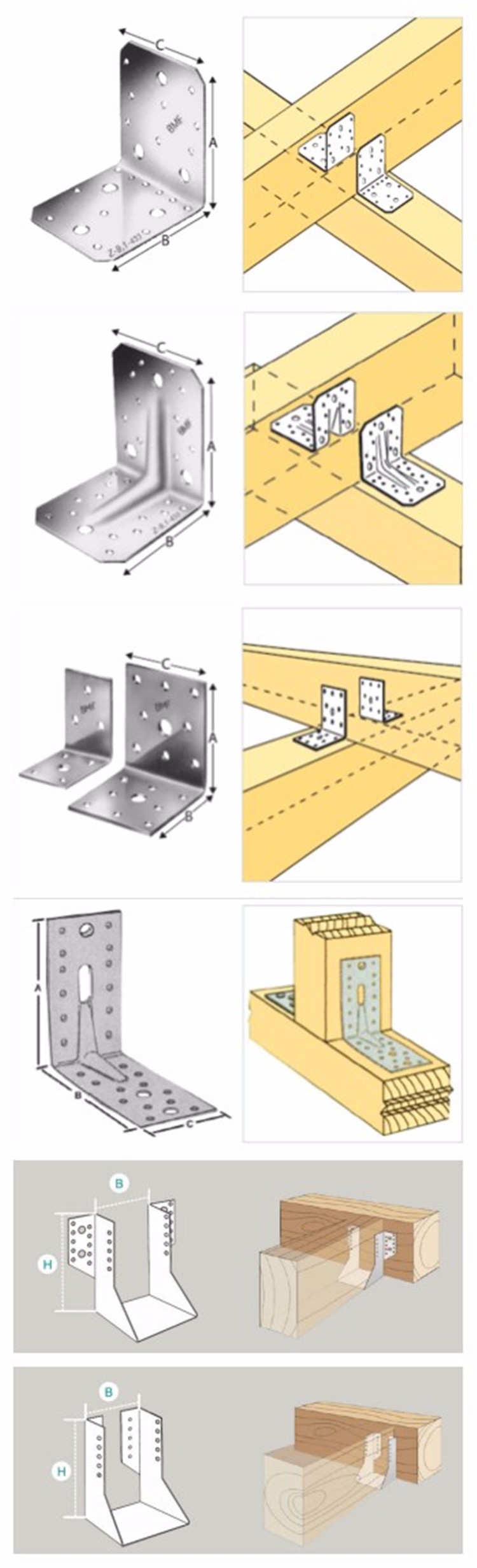 Standard Hot-Dipped Galvanized Wall Metal Joist Bracket for Customized Wood Materials