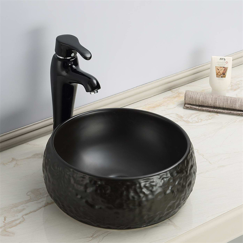 Space Saving Ceramic Counter Top Bathroom Sink Sanitary Ware White Or Black Wash Basin