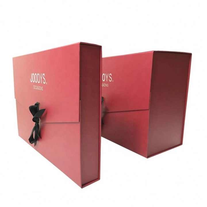 Custom hot selling double door foldable paper packaging box magnetic closure cardboard folding gift box