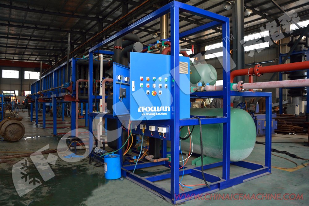 Compressor Direct Refrigeration Block Ice Machine For Large Ice Production