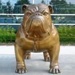 Bronze French Bulldog Statue Life Size Metal Brass Dog Sculptures Large Animal