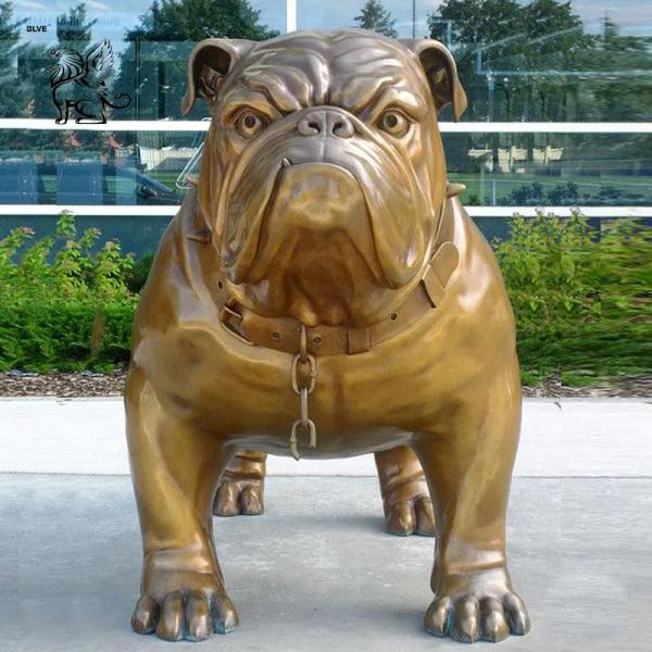 Bronze French Bulldog Statue Life Size Metal Brass Dog Sculptures Large Animal