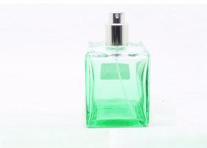 Quality Silver Spray Custom Glass Perfume Bottles , 100ml Glass Perfume Bottle Green Cap wholesale