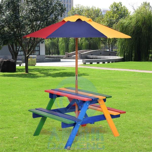 Cheap Multicolor Swimming Pool Accessories Non Toxic 4 Seat Kids Picnic Table Bench Set for sale