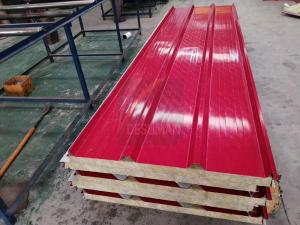 Quality Workshop Red Fireproof Rockwool Sandwich Roofing Panel wholesale