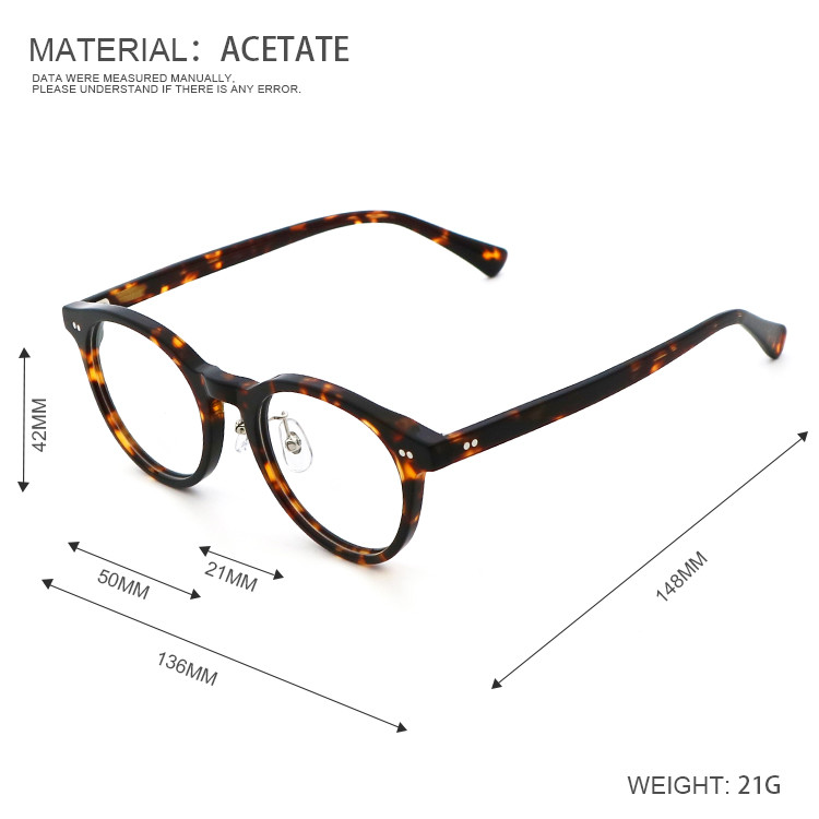 Multicolored Classic Elliptic Acetate Optical Frame Glasses MR 98615