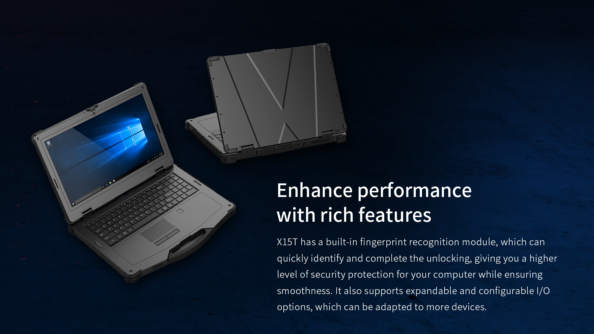 15.6 inch Portable Industrial Laptop 4G/5G intel i5/i7 Processor RJ45 Win 11 Fingerprint
