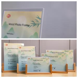 Quality Custom Acrylic Picture Frame With Real Wood Base Clarity Photo Display SM017 wholesale