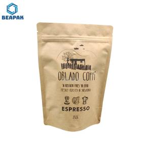 Quality Coffee Paper Kraft Packaging 8oz Aluminum Stand Up Pouch wholesale