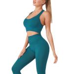 Wholesale Custom Seamless High Waist Yoga Leggings Sports Bras 2 Pieces Fitness
