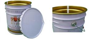 Quality Gold Phenolic Lined Chemicals Metal Bucket With Lid wholesale