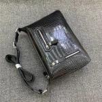 Exotic Alligator Skin Men's Soft Shoulder Bag Authentic Real Crocodile Leather