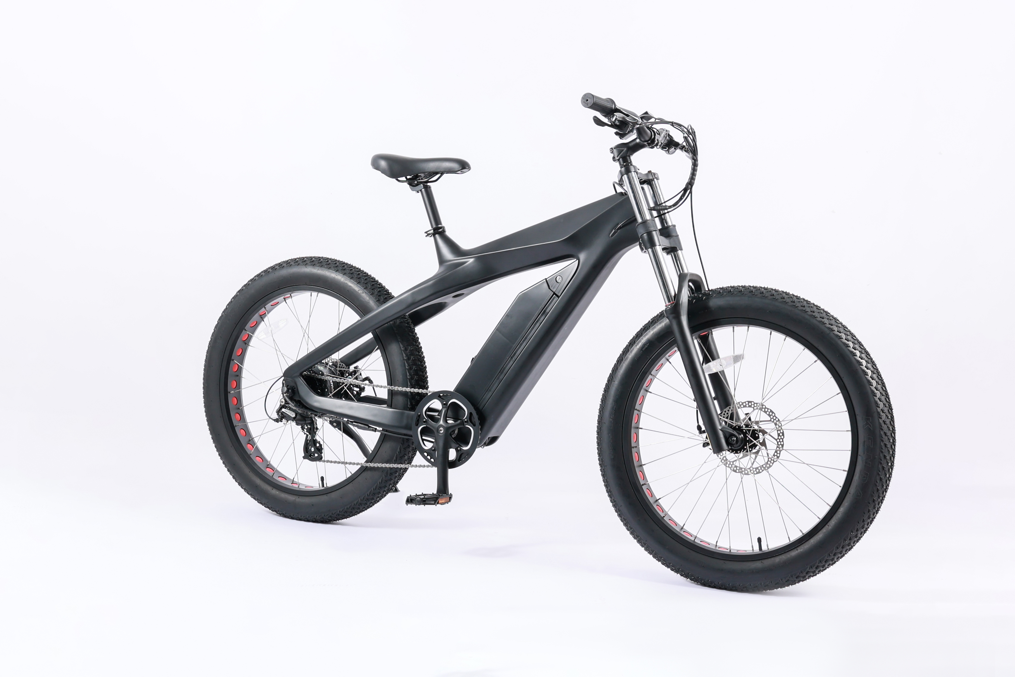 Domanca Carbon Fiber Fat Tire Electric Bike Off eBike 750w with JELLY POWER Battery