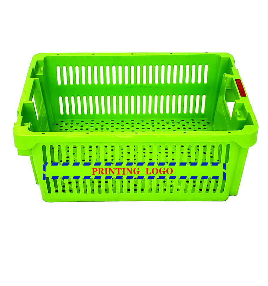 Durable Nestable Plastic Crates 505*370*210mm Size Convenient for Moving and Shipping