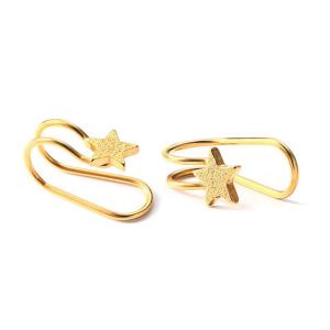Quality Philippines No Hole Gold Stainless Steel Star Clip On Earrings wholesale