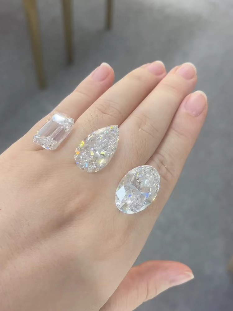 Big Size Lab Grown Diamond Oval Pear Emerald Lab Grown Diamond Jewelry diamond rings