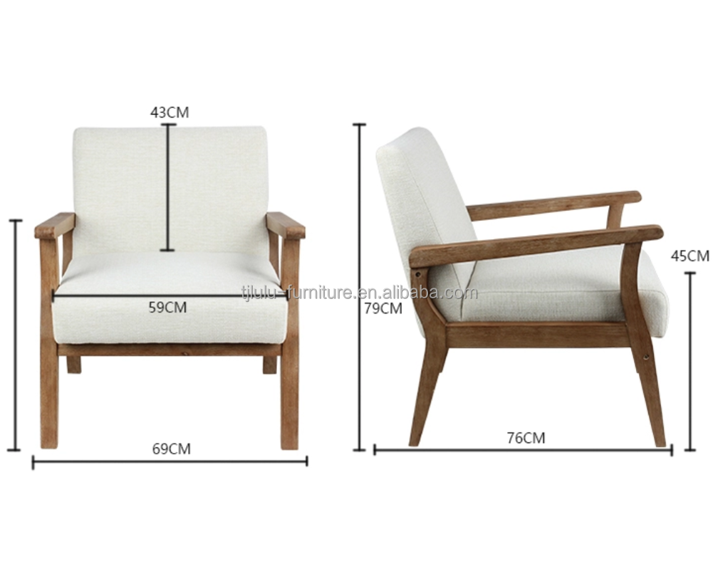 Solid Wood Leg Leisure Chair for Latest Customized Exquisite Workmanship Livingroom Arm Chair