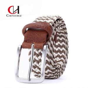 Quality 120CM Length Braided Elastic Belt Holeless Pin Buckle Smooth Surface wholesale