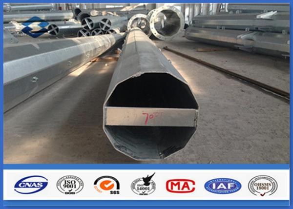 Height 70FT / 21340MM steel utility poles , Steel Q460 Material electrical power