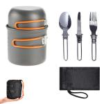Outdoor Amenities Outdoor pot set for 1-2 people Portable camping cookware with