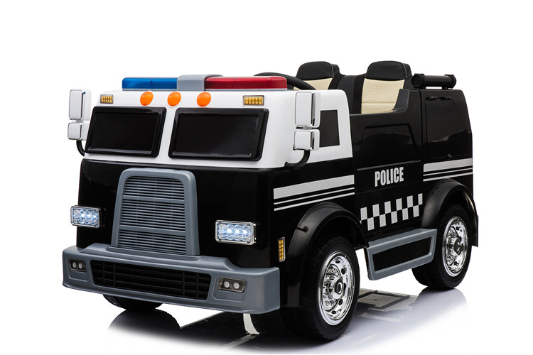 Battery 12V/24V Black white Electric Ride On Double Seater Police Cars for Kids