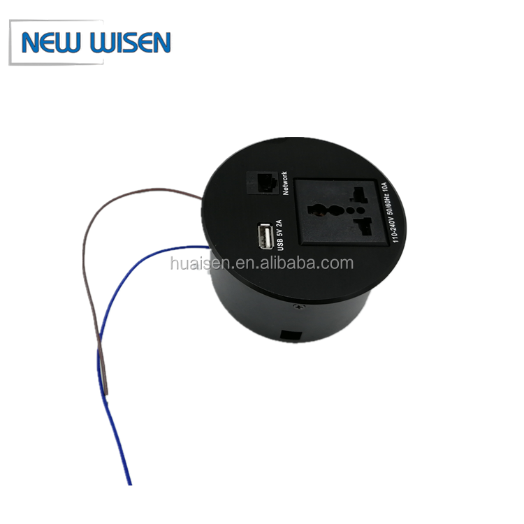 110v-240v European Desk Socket Outlets Round Multi Plug 100mm