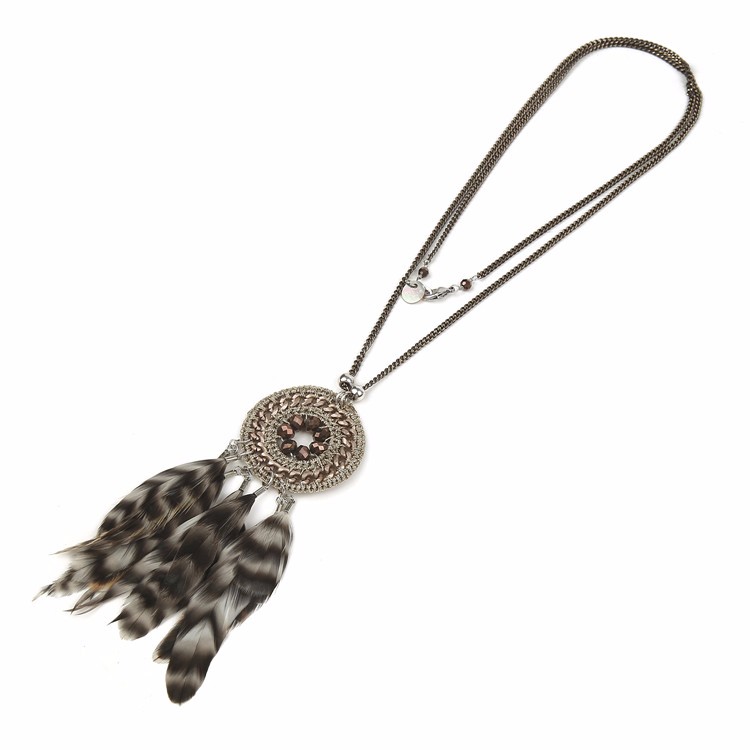 inspiration jewelry website design dream catcher crochet necklace with pendants
