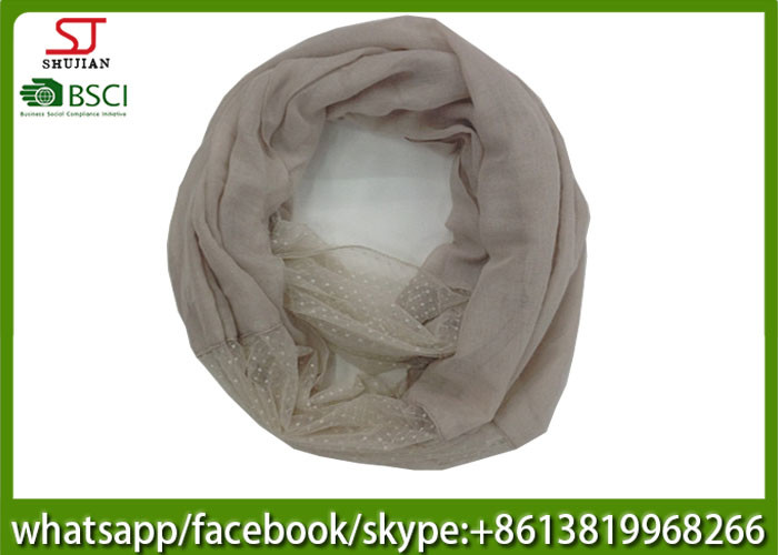China factory direct supply embroider lace joint hin scarf 70*180cm 20%Cotton 80%Polyester neckerchief snoody