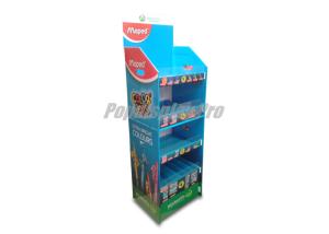 Quality Blue 4 Shelf Point Of Sale Cardboard Display Stands With Clear Lips wholesale
