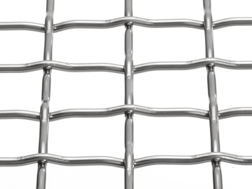A piece of hard mesh with crimped wires
