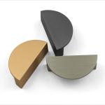 Luxe Transitional Cabinet Semicircle Satin Brass Handles kitchen cabinet handles