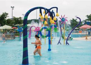 Quality Anti UV Aqua Park Equipment Colorful FRP Lotus Seed pod Spray Toys wholesale