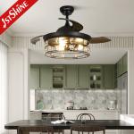 42 Inches Farmhouse Retractable Ceiling Fan Light Invisible Blade