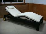 Outdoor Patio Rattan Sun Lounger , Balcony Dark Brown Lounger