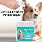4x8cm Nonwoven Fabric Pet Wet Wipes Gentle Finger Ear Cleaner For Dogs
