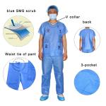 OEM 50gsm To 70gsm Hospital Surgical Scrubs Breathable Unisex Scrub Suit