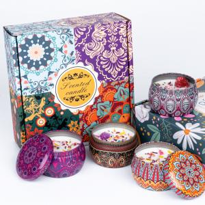 Quality Handmade Ornament Aromatherapy Candle With Dried Flower Decoration wholesale