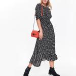 Women Elegant Short Sleeve Polka Dot Casual Maxi Dresses With 100% Viscose