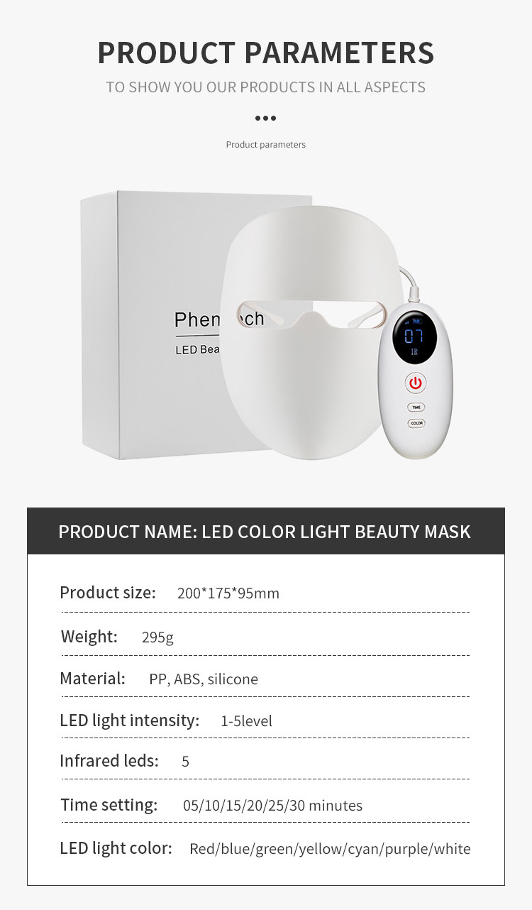 380nm To 850nm LED Light Therapy Mask Minimize Pore