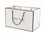 OEM / ODM White Merchandise Bags , Biodegradable Paper Carrier Bags With Logo