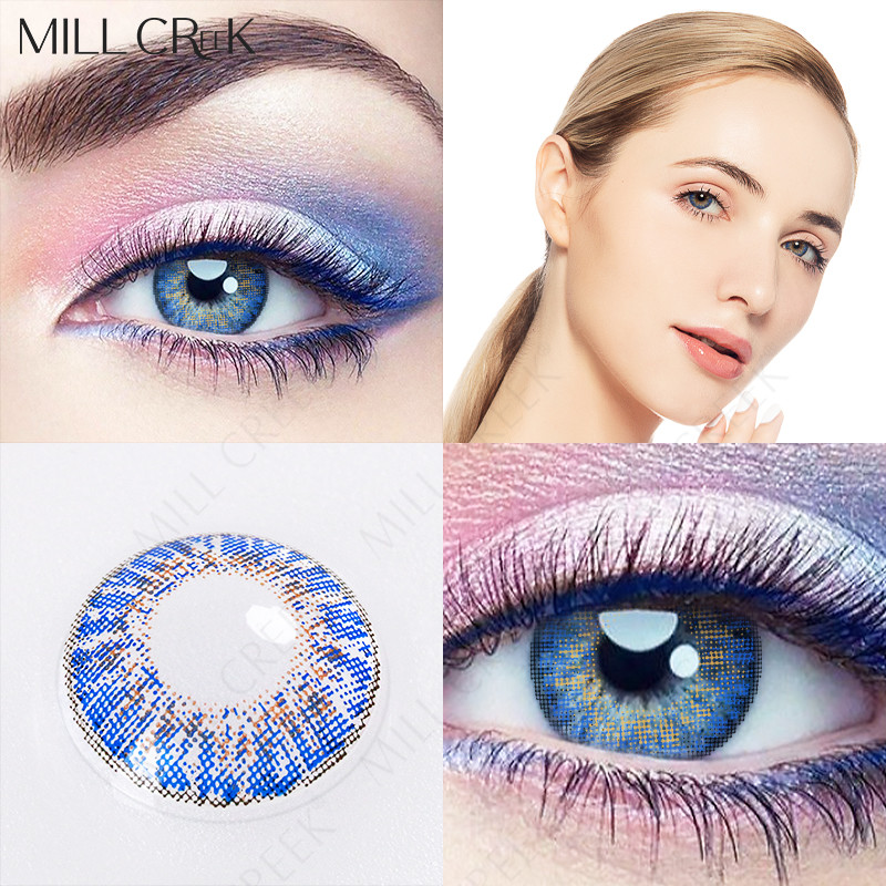 14.5mm Colored Light Green Contact Lenses Non Prescription For Dark Eyes