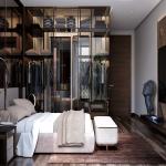 European Style End Master Bedroom Wardrobe Closet with Contemporary PANEL Wood
