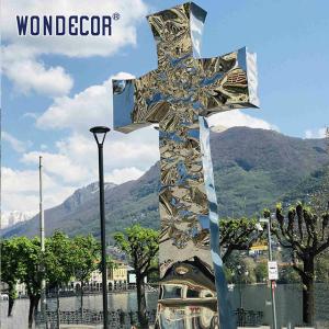 Quality Outdoor Square Large Metal Art Cross Stainless Steel Sculpture wholesale