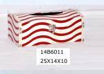 PU Leather Printing US Style MDF Wooden Tissue Box
