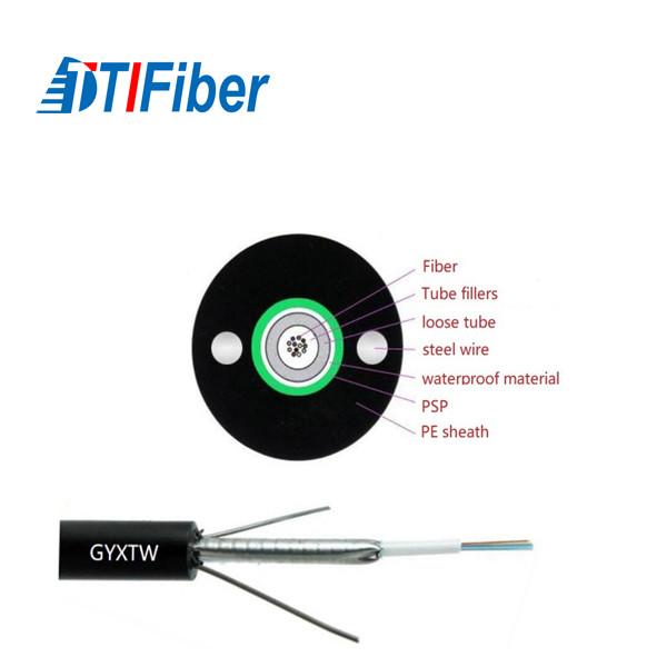 4 8 12 24 Fiber Count Singlemode Fiber Optic Wire Cable Black Outdoor Aerial