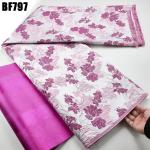 2023 Baby Pink African Brocade Fabric Jacquard Damask Design Brocade Jacquard