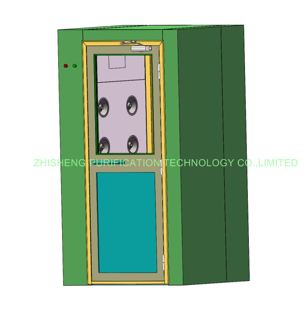 Small 1 Person Air Shower Clean Room With Green And Red Indicator Lights