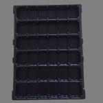 Black PP Electronic Parts Square Blister Packaging Tray