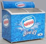 255L 4 Foot Chest Freezer , Two Doors Commercial Ice Cream Freezer